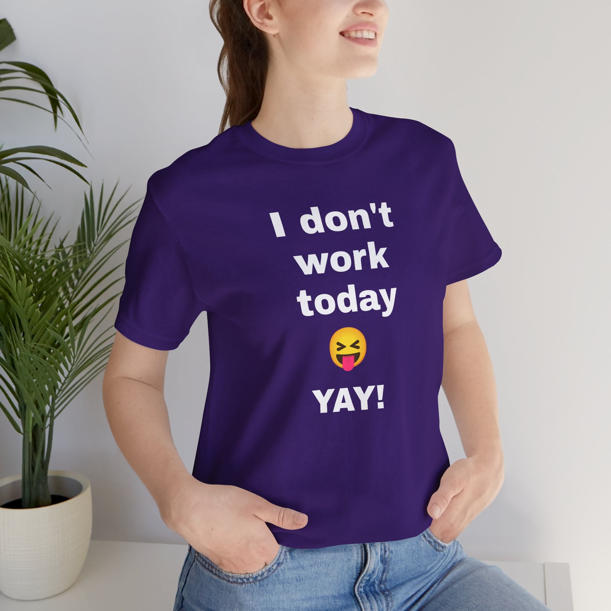 Funny T Shirt Neutral Gender, Humorous Graphic Tee, Best Holiday Gift. 'I don't work today'