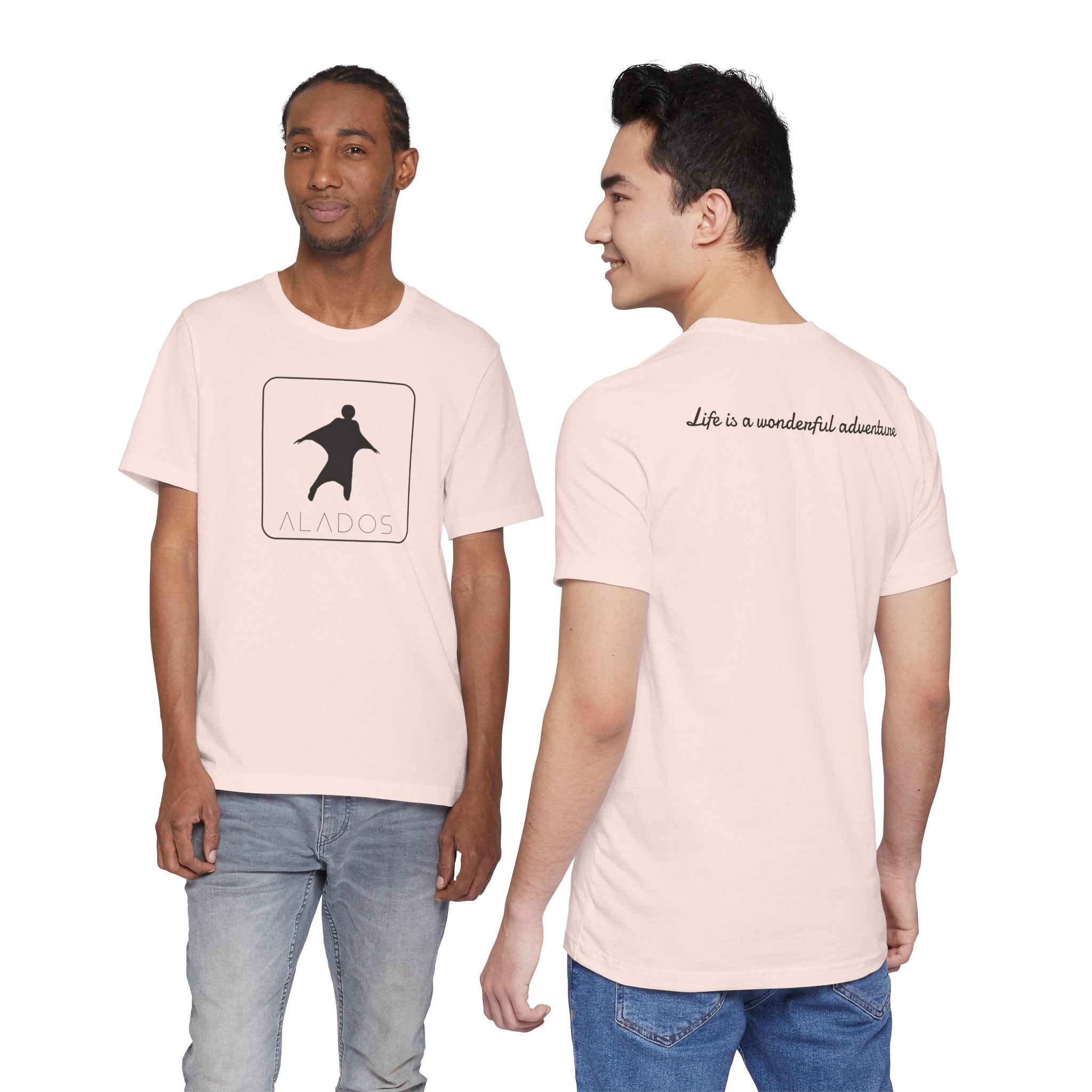 ALADOS.Inspiring Graphic Unisex T-Shirt for Explorers,Unique Design Tee,Motivational Gift for Friends. -Life is a wonderful adventure.-