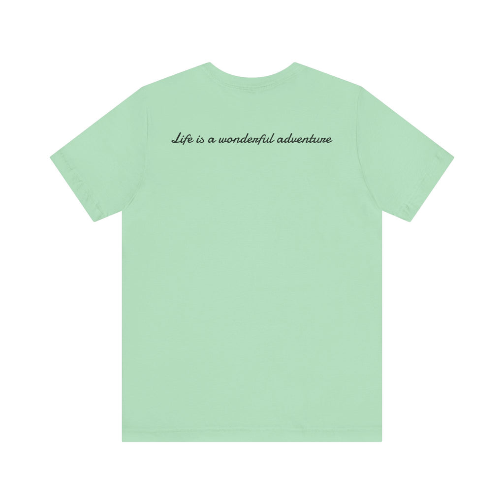 ALADOS.Inspiring Graphic Unisex T-Shirt for Explorers,Unique Design Tee,Motivational Gift for Friends. -Life is a wonderful adventure.-