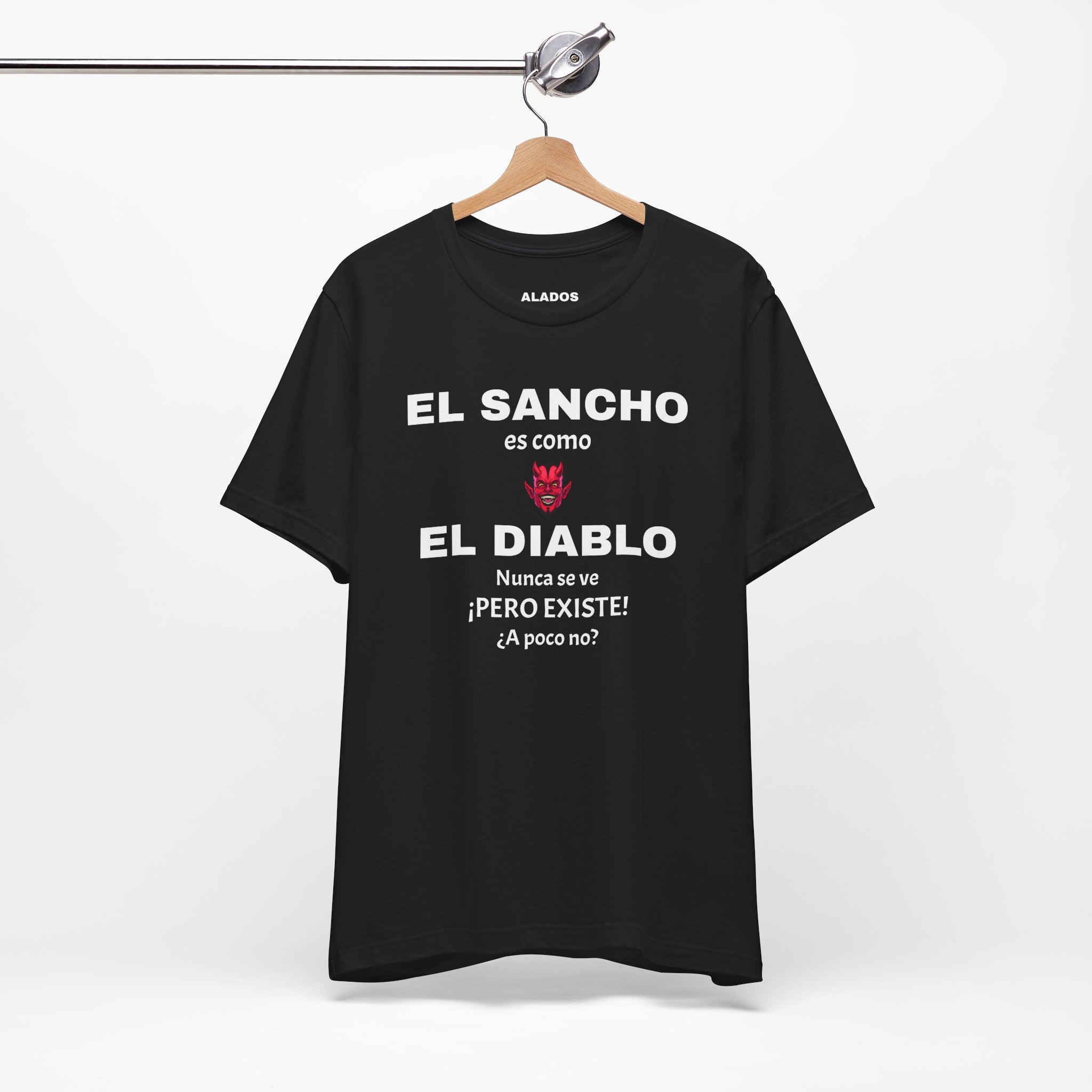 Funny T-shirt,Mexican Humor Shirt,Sarcastic Tee for Men,Latino Style T-shirt. 'El sancho es como el diablo'