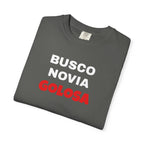 Retro style T shirt,Funny Latin Shirt — Humorous Latin Phrase Tee,Mexican Humor Tee. ' Busco Novia Golosa'
