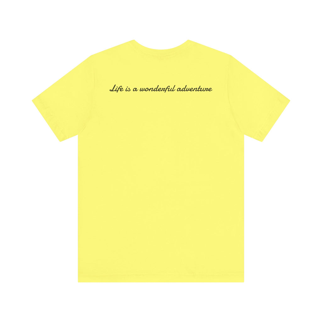 ALADOS.Inspiring Graphic Unisex T-Shirt for Explorers,Unique Design Tee,Motivational Gift for Friends. -Life is a wonderful adventure.-