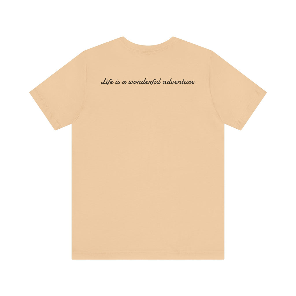 ALADOS.Inspiring Graphic Unisex T-Shirt for Explorers,Unique Design Tee,Motivational Gift for Friends. -Life is a wonderful adventure.-