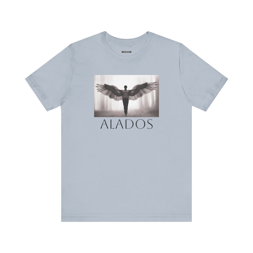 Alados Graphic Tee,Inspirational Unisex Jersey T-Shirt, Adventure Shirt, Angel Wing Shirt, Motivational Top, Gift for Dreamers