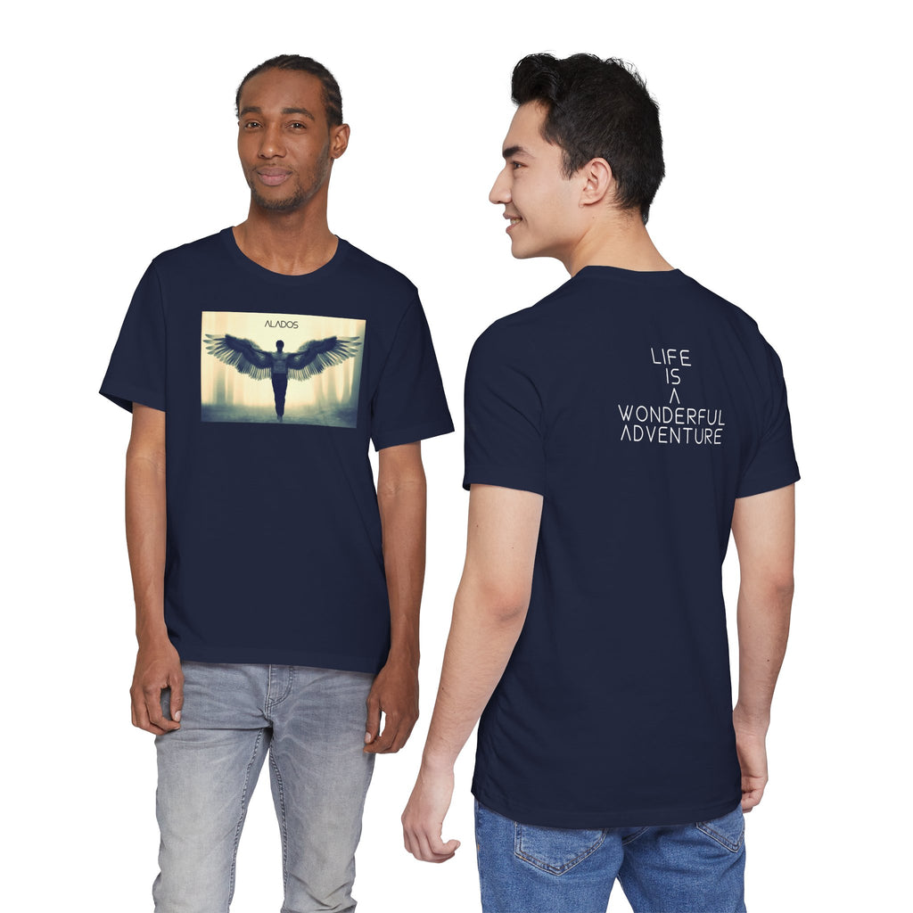 Angelic Wings Tee: Spiritual Unisex Jersey Shirt, Inspirational Gift, Motivational Wear, Ideal for Meditation, Unique Fashion