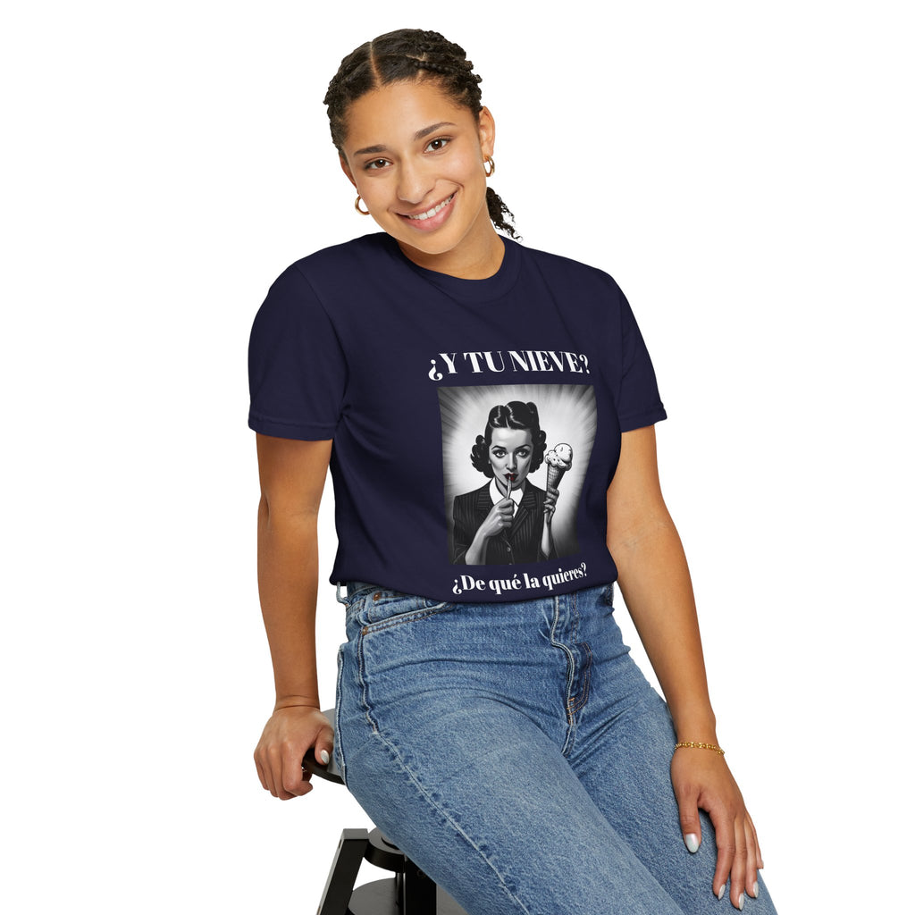 Funny Women's T-Shirt, Cute Shirt, Sarcastic Quote Top, Novelty Shirt, Humorous Clothing.¿Y tu nieve...?