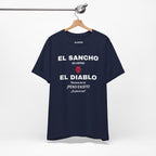 Funny T-shirt,Mexican Humor Shirt,Sarcastic Tee for Men,Latino Style T-shirt. 'El sancho es como el diablo'