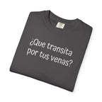 Funny Unisex T-shirt,Mexican Humor Tee,Sarcastic Shirt,Confortable Wear T shirt.'Que transita por tus venas?'