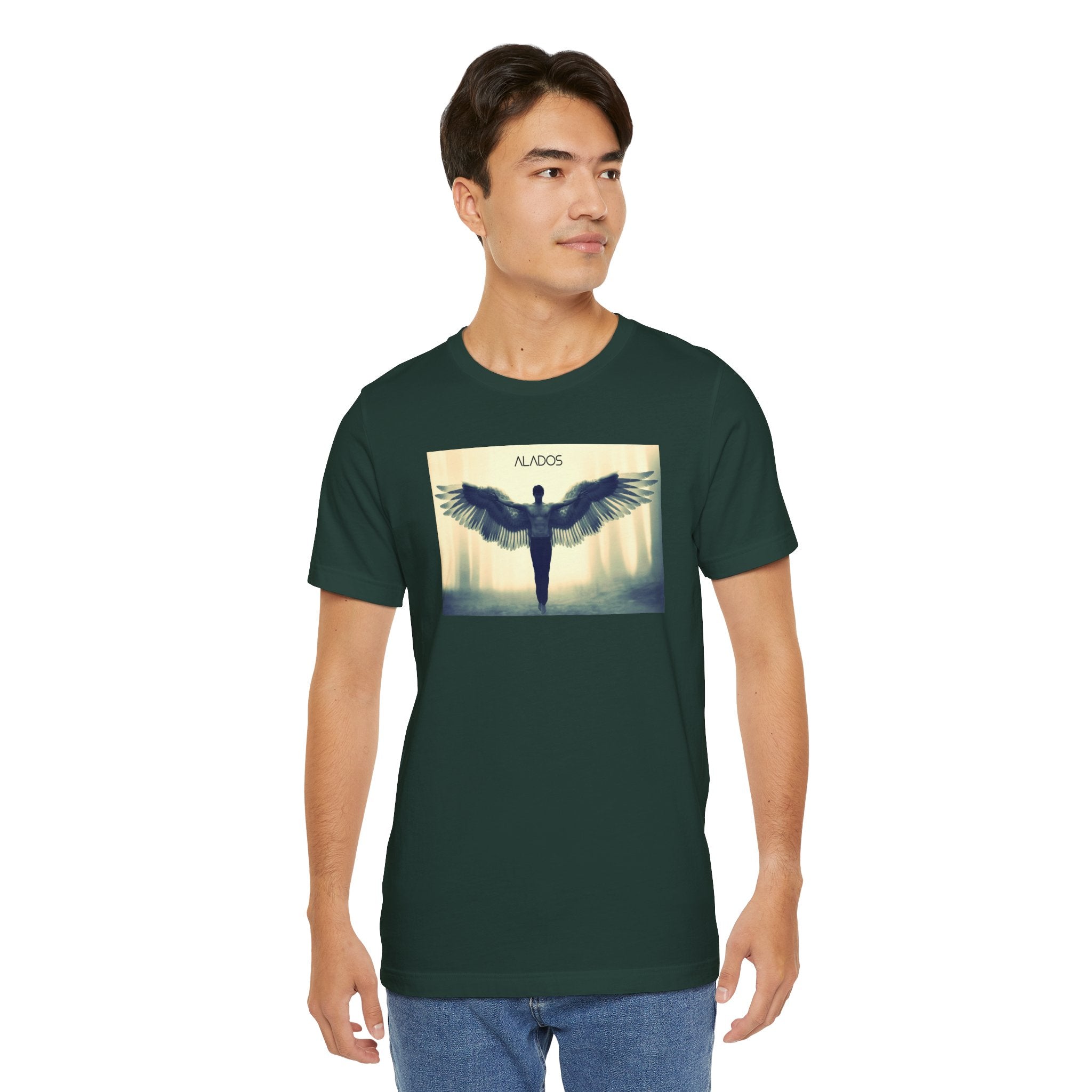 Angelic Wings Tee: Spiritual Unisex Jersey Shirt, Inspirational Gift, Motivational Wear, Ideal for Meditation, Unique Fashion