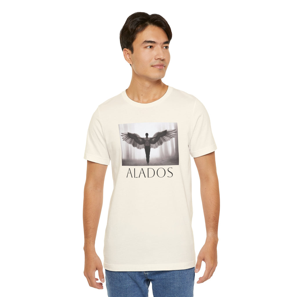Alados Graphic Tee,Inspirational Unisex Jersey T-Shirt, Adventure Shirt, Angel Wing Shirt, Motivational Top, Gift for Dreamers