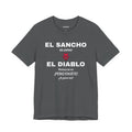 Funny T-shirt,Mexican Humor Shirt,Sarcastic Tee for Men,Latino Style T-shirt. 'El sancho es como el diablo'
