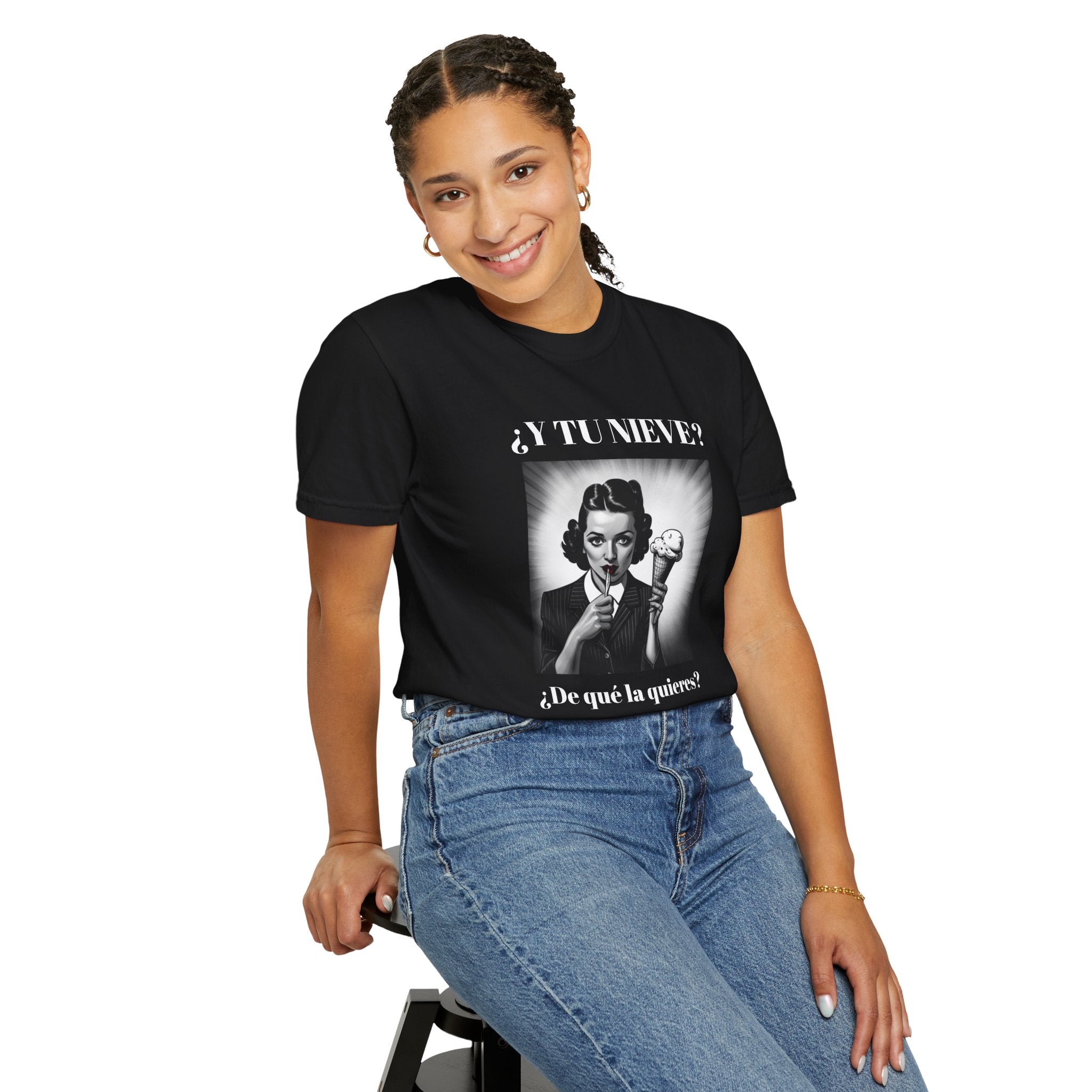 Funny Women's T-Shirt, Cute Shirt, Sarcastic Quote Top, Novelty Shirt, Humorous Clothing.¿Y tu nieve...?