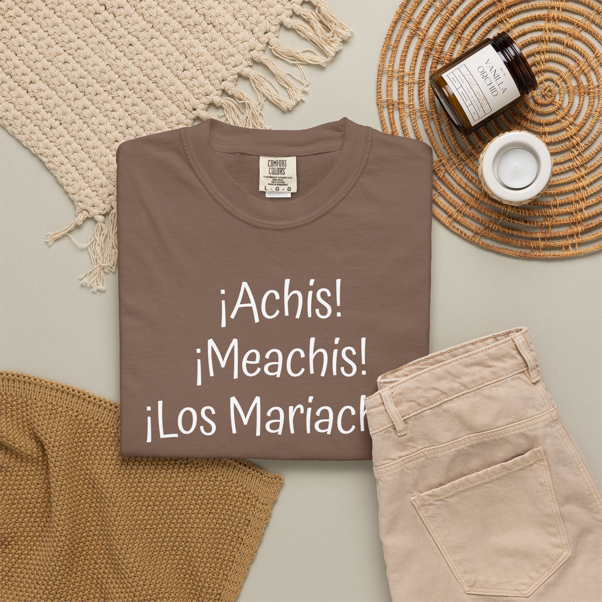 Mexican Humor Tee — Funny Spanish Graphic T-Shirt  'Achis Meachis Los Mariachis'