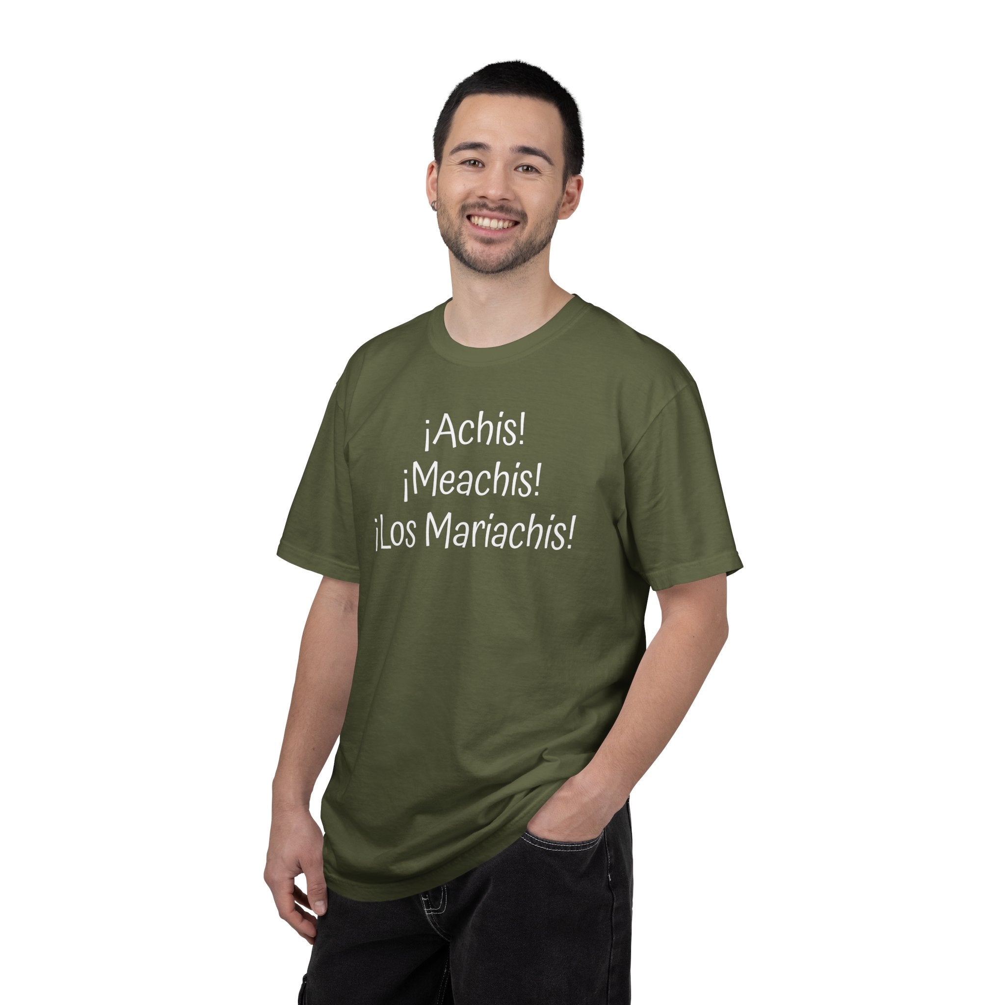 Mexican Humor Tee — Funny Spanish Graphic T-Shirt  'Achis Meachis Los Mariachis'