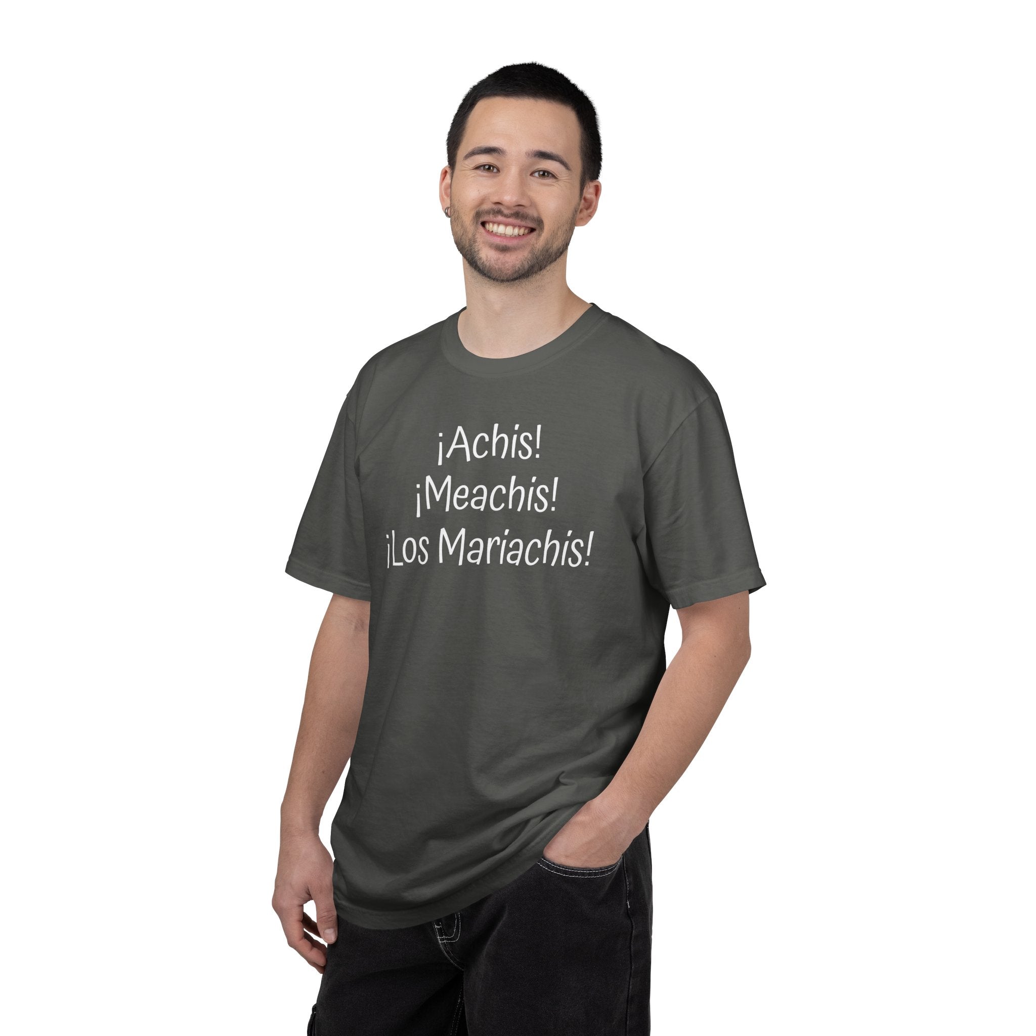 Mexican Humor Tee — Funny Spanish Graphic T-Shirt  'Achis Meachis Los Mariachis'