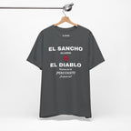 Funny T-shirt,Mexican Humor Shirt,Sarcastic Tee for Men,Latino Style T-shirt. 'El sancho es como el diablo'