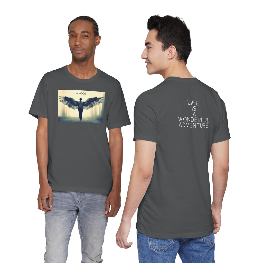 Angelic Wings Tee: Spiritual Unisex Jersey Shirt, Inspirational Gift, Motivational Wear, Ideal for Meditation, Unique Fashion