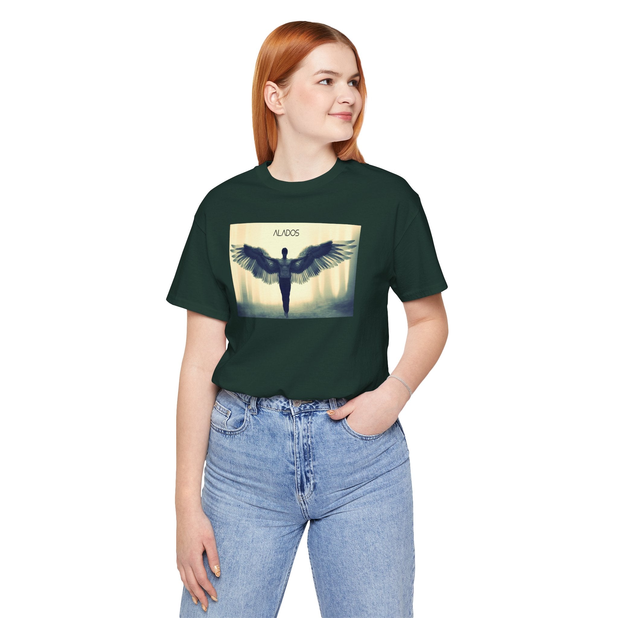 Angelic Wings Tee: Spiritual Unisex Jersey Shirt, Inspirational Gift, Motivational Wear, Ideal for Meditation, Unique Fashion