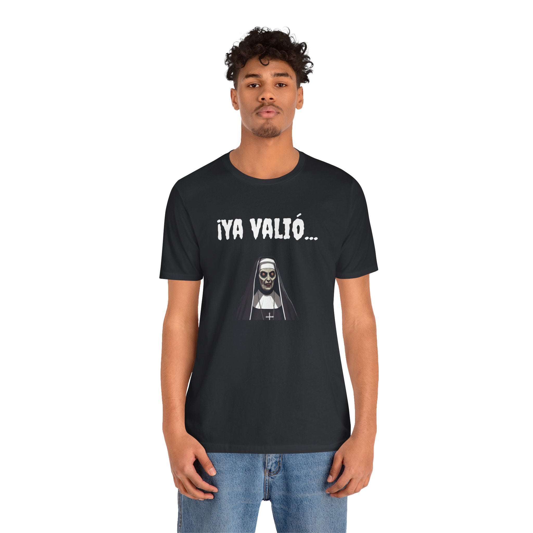 Gothic Nun Tee - Dark Humor Unisex Jersey Shirt - Perfect for Halloween, Parties, Casual Wear, Gifts, Unique Design.YA VALIO