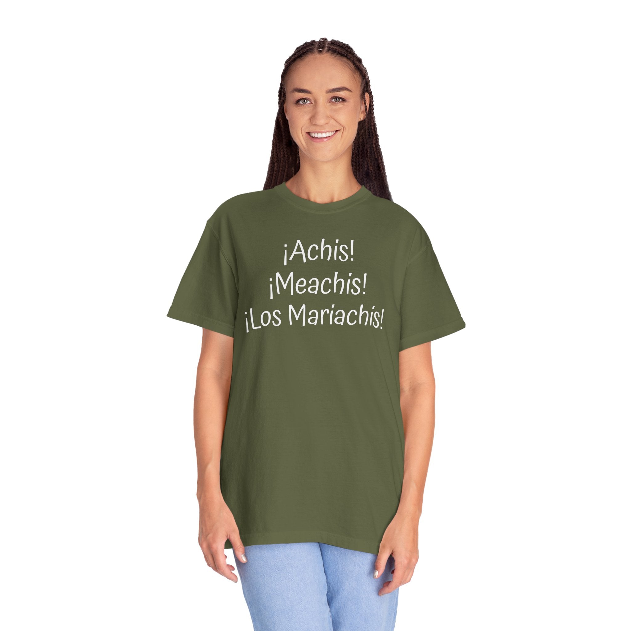 Mexican Humor Tee — Funny Spanish Graphic T-Shirt  'Achis Meachis Los Mariachis'
