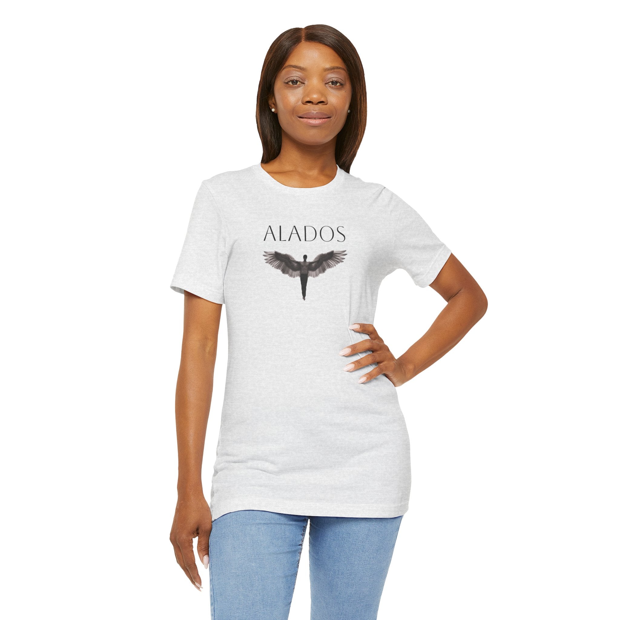 ALADOS.Unisex Angel Wings Graphic Tee, Spiritual Shirt, Gift for Nature Lovers, Casual Wear, Thoughtful Present for Birthdays and Holidays.