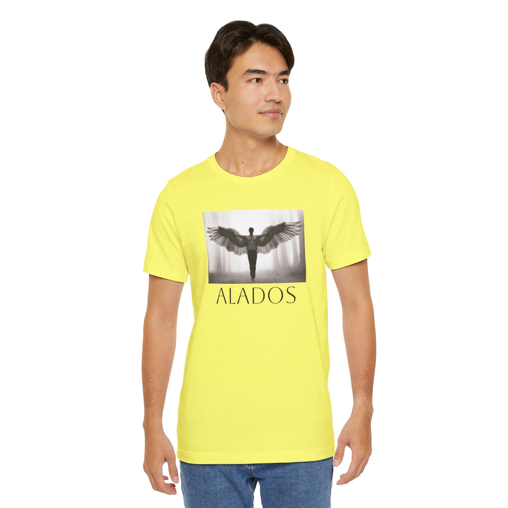 Alados Graphic Tee,Inspirational Unisex Jersey T-Shirt, Adventure Shirt, Angel Wing Shirt, Motivational Top, Gift for Dreamers