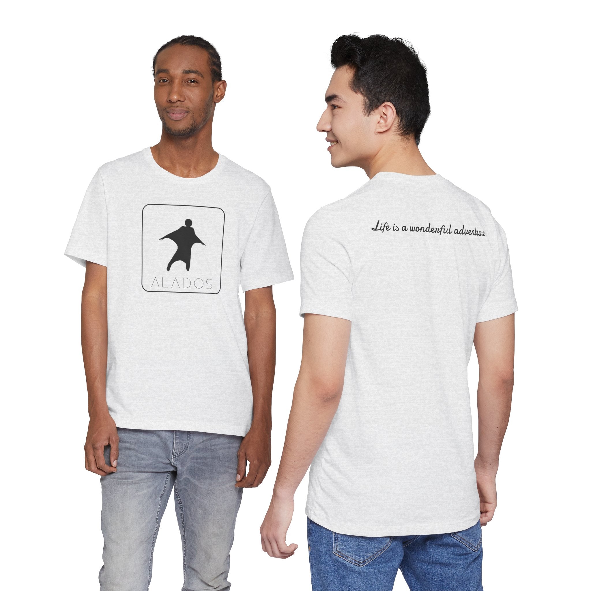 ALADOS.Inspiring Graphic Unisex T-Shirt for Explorers,Unique Design Tee,Motivational Gift for Friends. -Life is a wonderful adventure.-