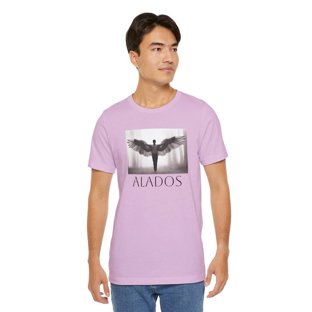 Alados Graphic Tee,Inspirational Unisex Jersey T-Shirt, Adventure Shirt, Angel Wing Shirt, Motivational Top, Gift for Dreamers