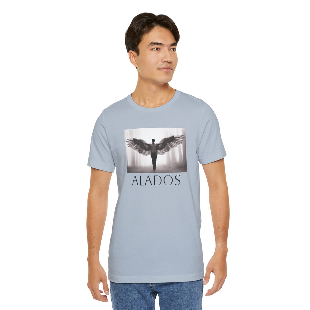 Alados Graphic Tee,Inspirational Unisex Jersey T-Shirt, Adventure Shirt, Angel Wing Shirt, Motivational Top, Gift for Dreamers