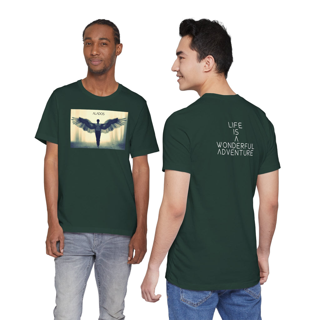Angelic Wings Tee: Spiritual Unisex Jersey Shirt, Inspirational Gift, Motivational Wear, Ideal for Meditation, Unique Fashion