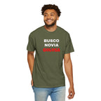 Retro style T shirt,Funny Latin Shirt — Humorous Latin Phrase Tee,Mexican Humor Tee. ' Busco Novia Golosa'