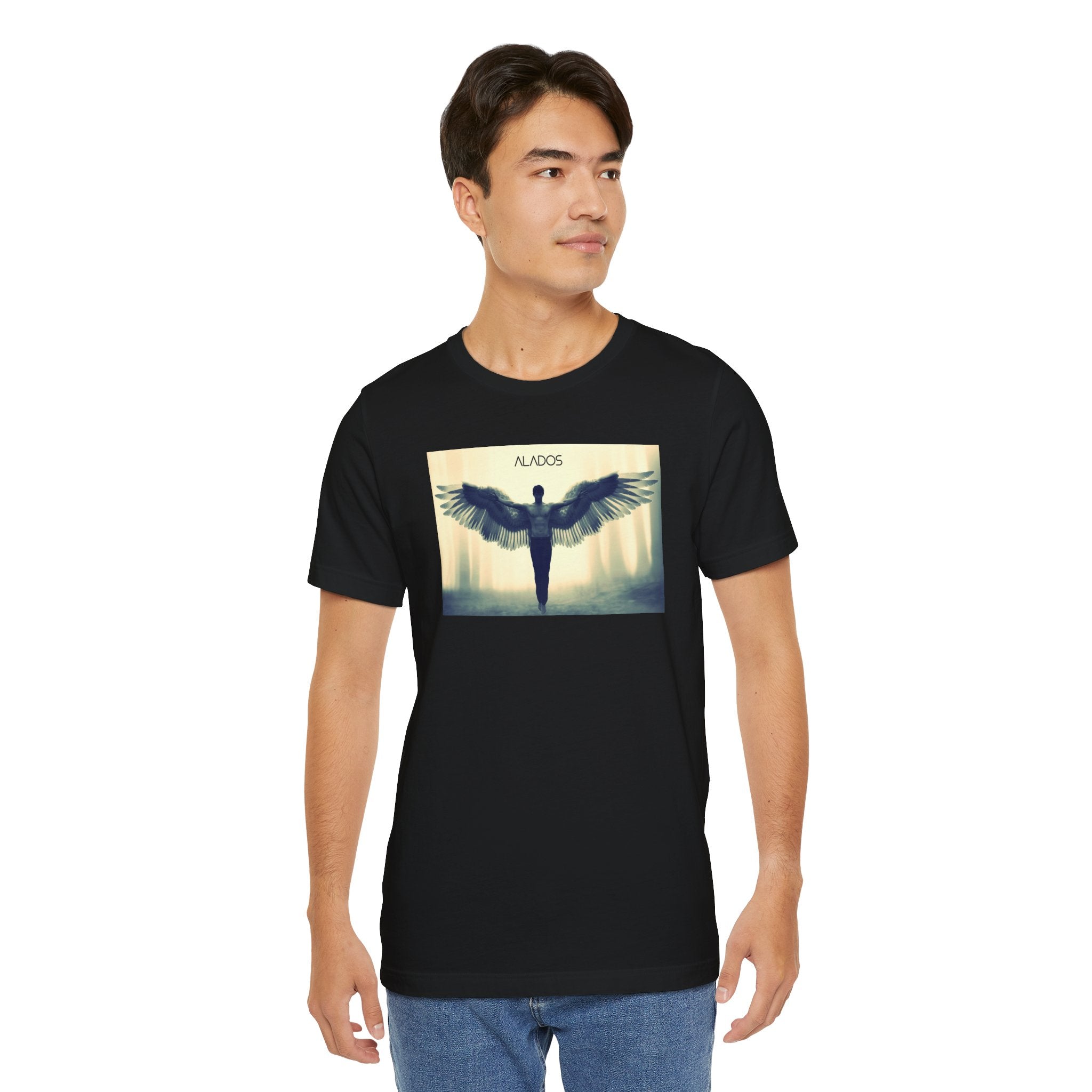 Angelic Wings Tee: Spiritual Unisex Jersey Shirt, Inspirational Gift, Motivational Wear, Ideal for Meditation, Unique Fashion