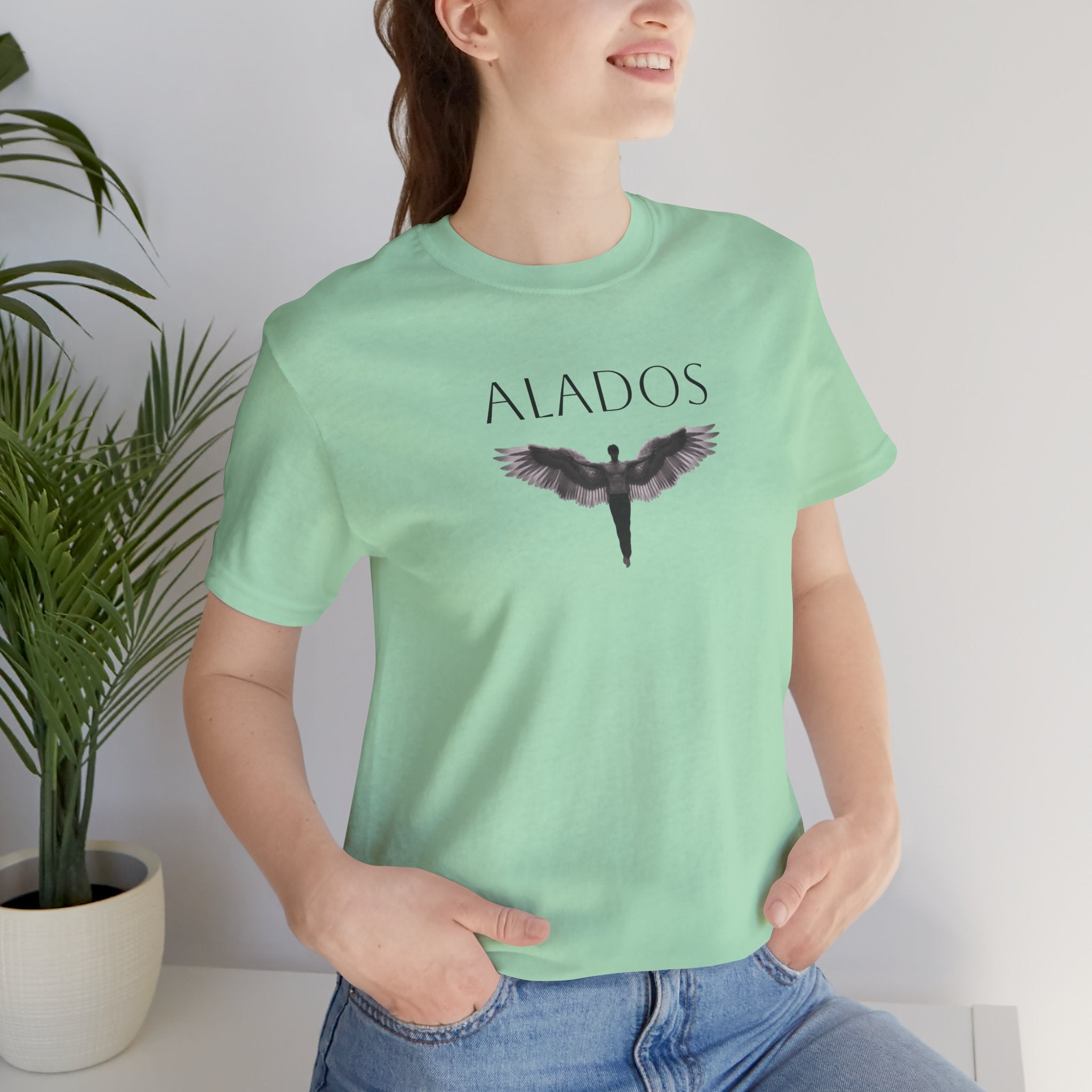 ALADOS.Unisex Angel Wings Graphic Tee, Spiritual Shirt, Gift for Nature Lovers, Casual Wear, Thoughtful Present for Birthdays and Holidays.