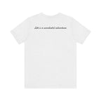 ALADOS.Inspiring Graphic Unisex T-Shirt for Explorers,Unique Design Tee,Motivational Gift for Friends. -Life is a wonderful adventure.-