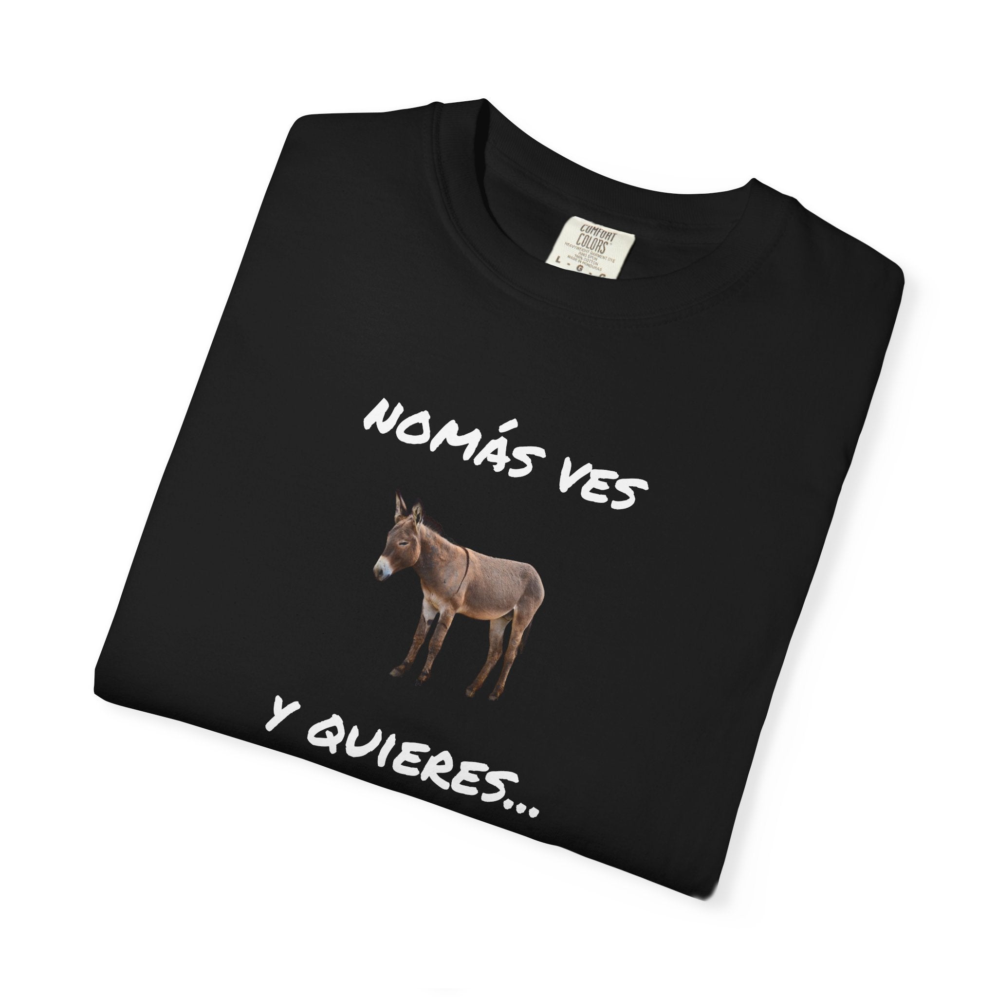 Humorous Mexican Pride T-Shirt, Latino Tee,Funny Mexican T shirt. 'Nomás ves burro  y quieres ...Viaje'