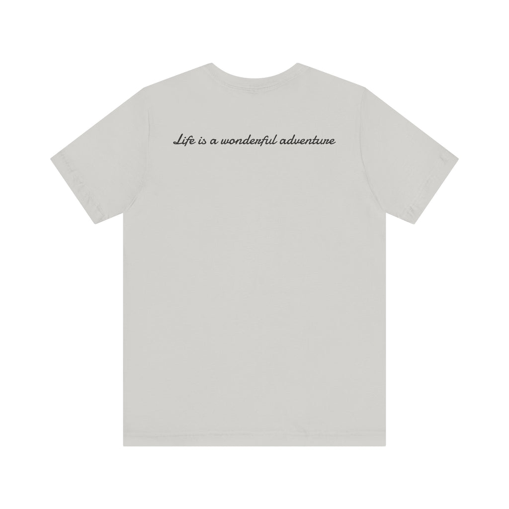 ALADOS.Inspiring Graphic Unisex T-Shirt for Explorers,Unique Design Tee,Motivational Gift for Friends. -Life is a wonderful adventure.-