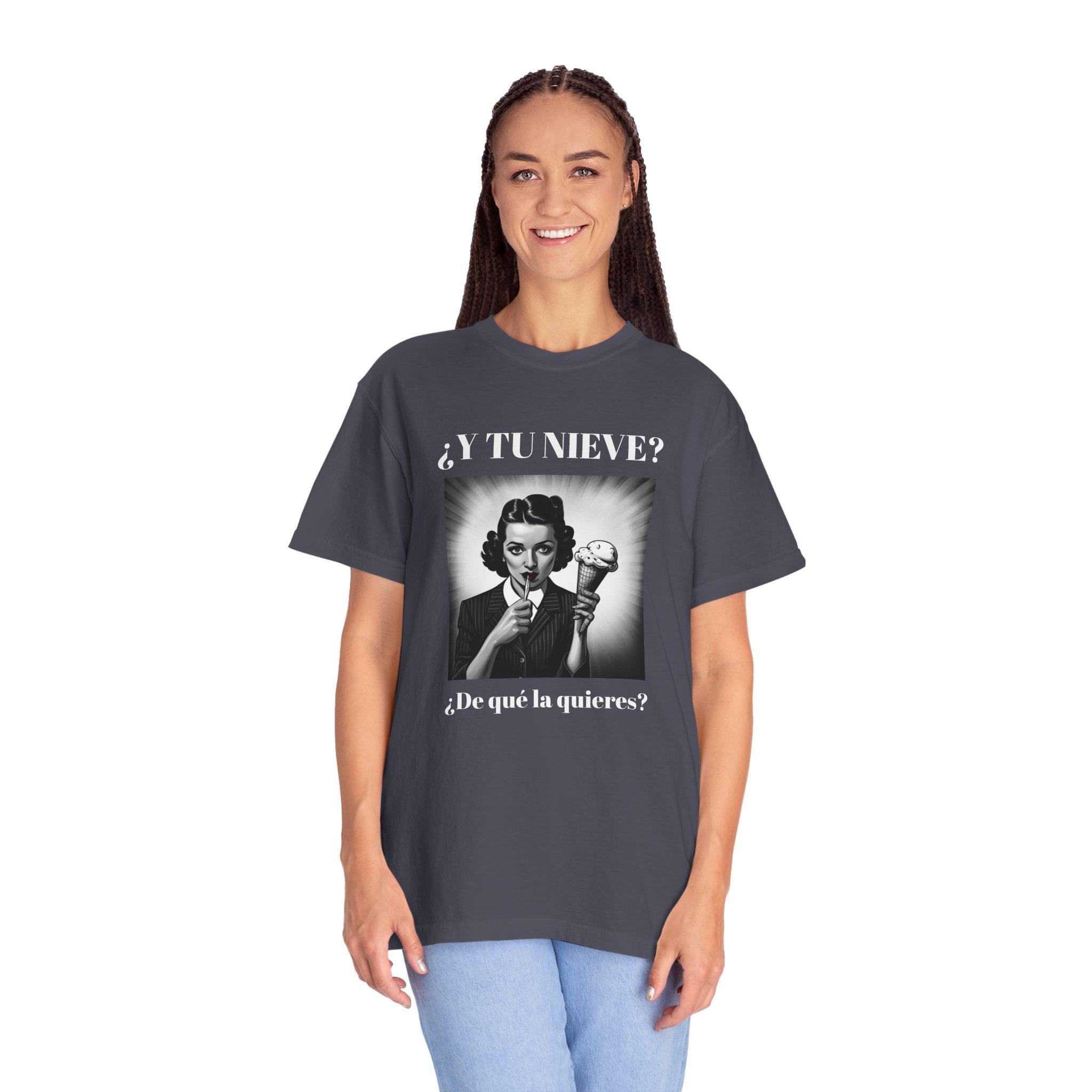 Funny Women's T-Shirt, Cute Shirt, Sarcastic Quote Top, Novelty Shirt, Humorous Clothing.¿Y tu nieve...?