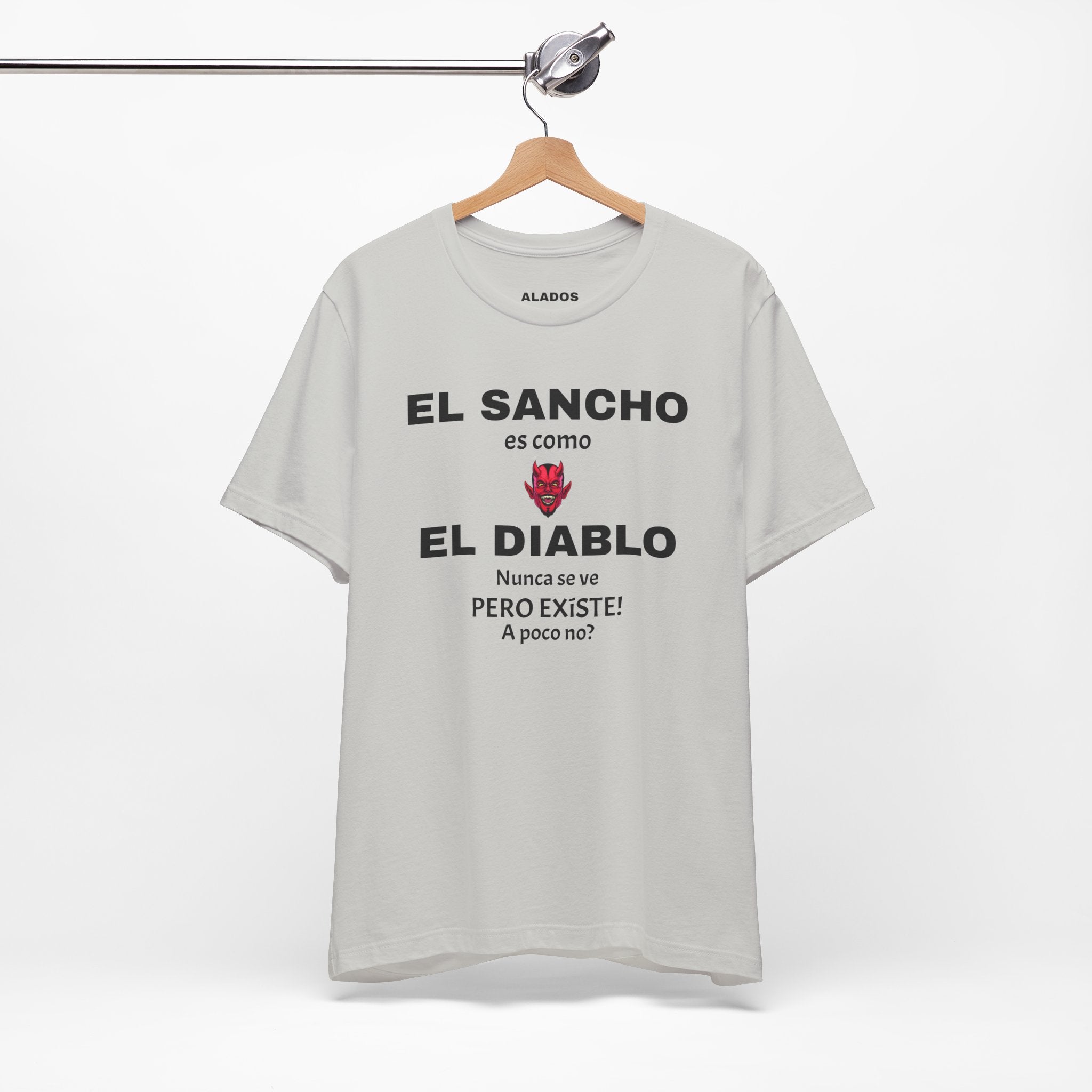 Funny T-shirt,Mexican Humor Shirt,Sarcastic Tee for Men,Latino Style T-shirt. 'El sancho es como el diablo'
