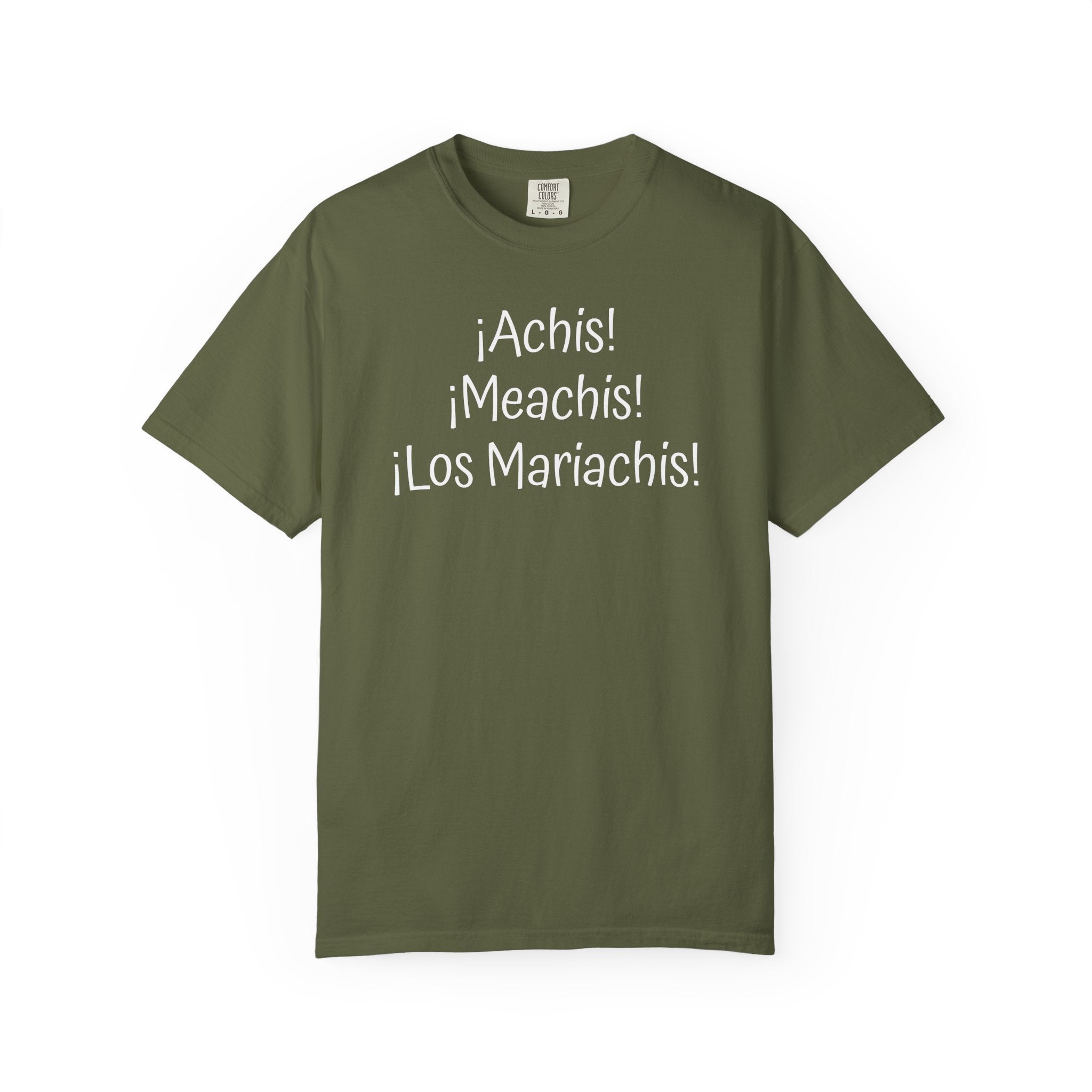Mexican Humor Tee — Funny Spanish Graphic T-Shirt  'Achis Meachis Los Mariachis'
